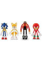 Sonic Bendems Pack 4 Figures Toy Partner 55085
