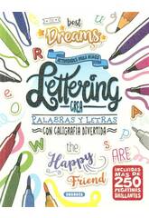 Libro Lettering Con Pegatinas Crea Palabras y Letras