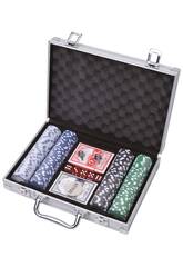 Maletín Aluminio con Fichas y Cartas de Poker 200 piezas