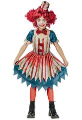 Costume da strega clown vintage bambina taglia XL