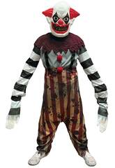 Gruseliger Clown-Kostüm mit langen Armen für Kinder, Größe XL
