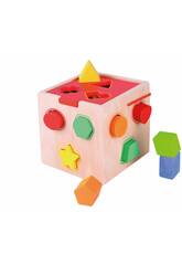 Cube de formes et de couleurs en bois