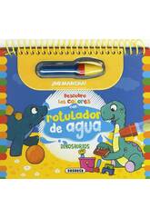 libro Scopro i colori dei dinosauri con pennarello ad acqua