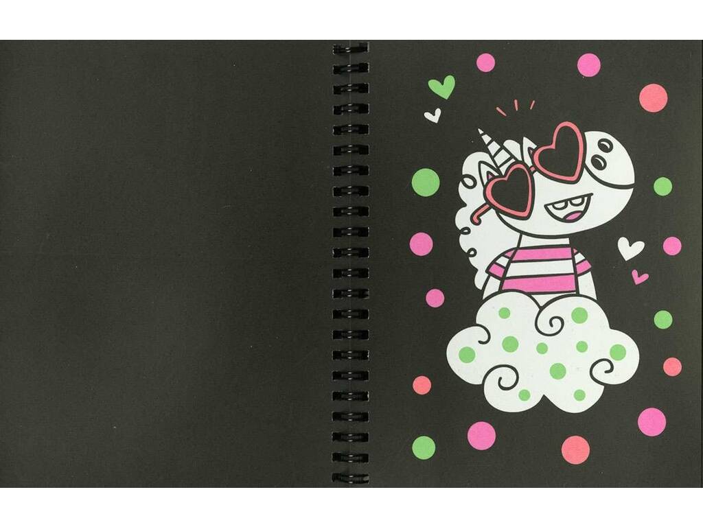 Libro Neón Color Unicornios 2 con Rotuladores y Pegatinas