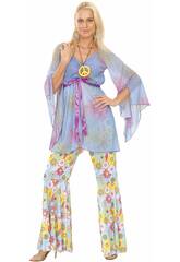 Disfraz Groovy Hippie Mujer Talla L