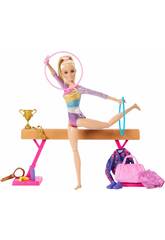 Barbie Tu Podes Ser Ginasta Loira com Set de Jogo de Mattel HRG525