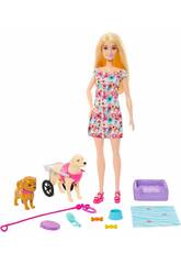 Barbie Passeadora de Cão com Cadeira de Rodas de Mattel HTK37