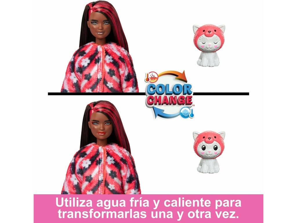 Barbie Cutie Reveal Série Disfarces Gatinho Panda Vermelho de Mattel HRK23