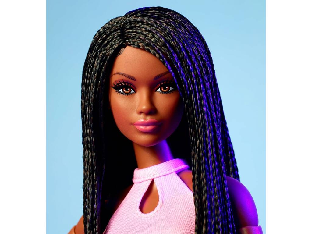 Barbie Signature Looks Trenzas con Falda Rosa Mattel HRM13