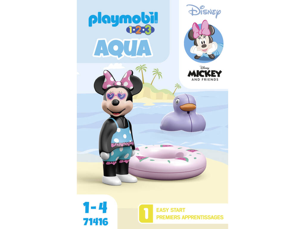 Playmobil 1.2.3 Disney Viaggio in spiaggia di Minnie 71416