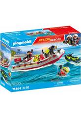 Playmobil Action Heroes Feuerwehrboot mit Jetski 71464