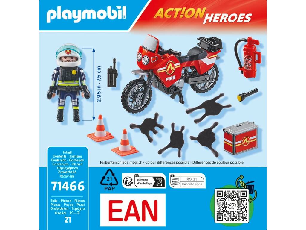 Playmobil Action Heroes Moto dei vigili del fuoco 71466
