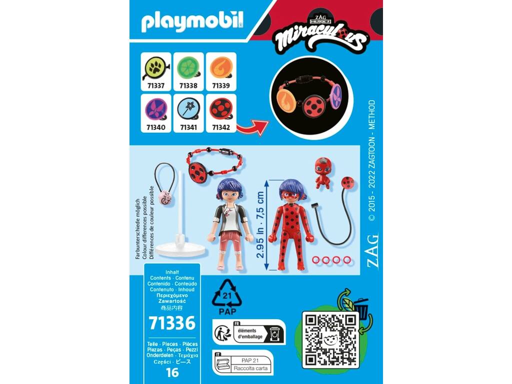 Playmobil Miraculous Ladybug Figura Marinette e Ladybug 71336