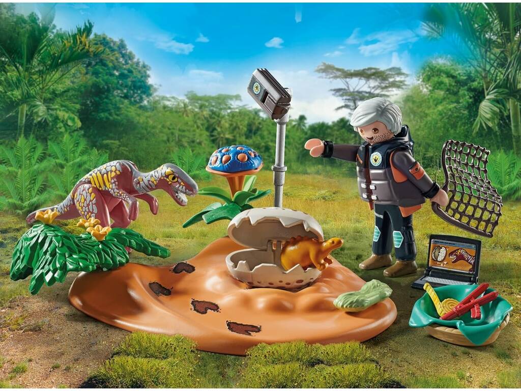 Playmobil Dinos Nido de Estegosaurio con Ladrón de Huevos 71526