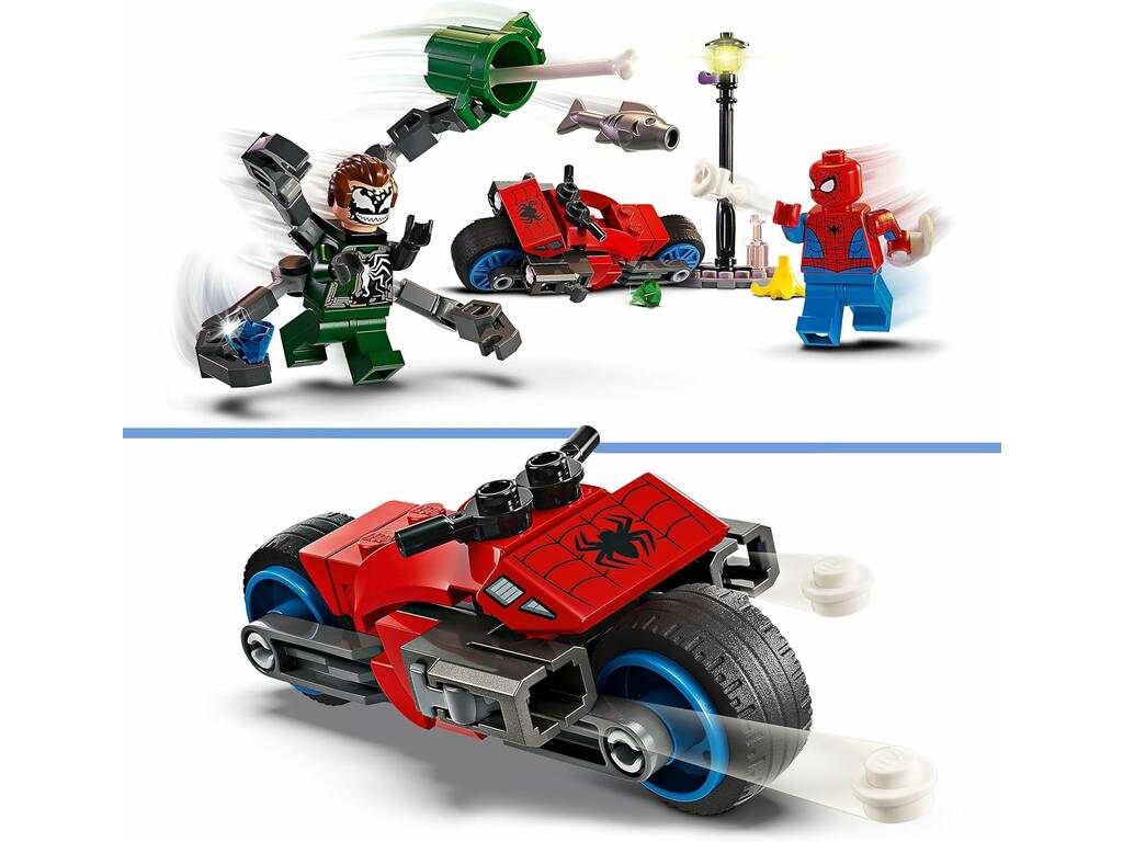 Lego Marvel Spiderman Motorcycle Chase Spiderman VS Doc Ock 76275