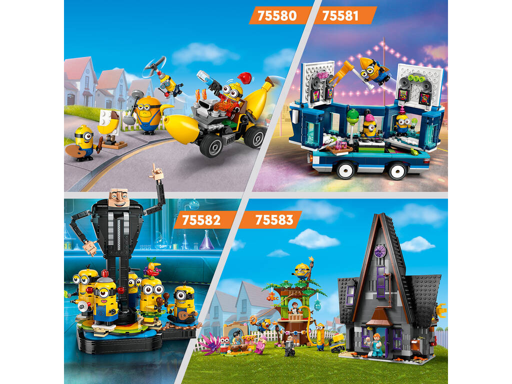 Lego Gru 4 Meu Malvado Favorito Minions e Carro Banana 75580