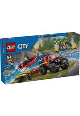 Lego City Camin de Bomberos 4x4 con Barco de Rescate 60412