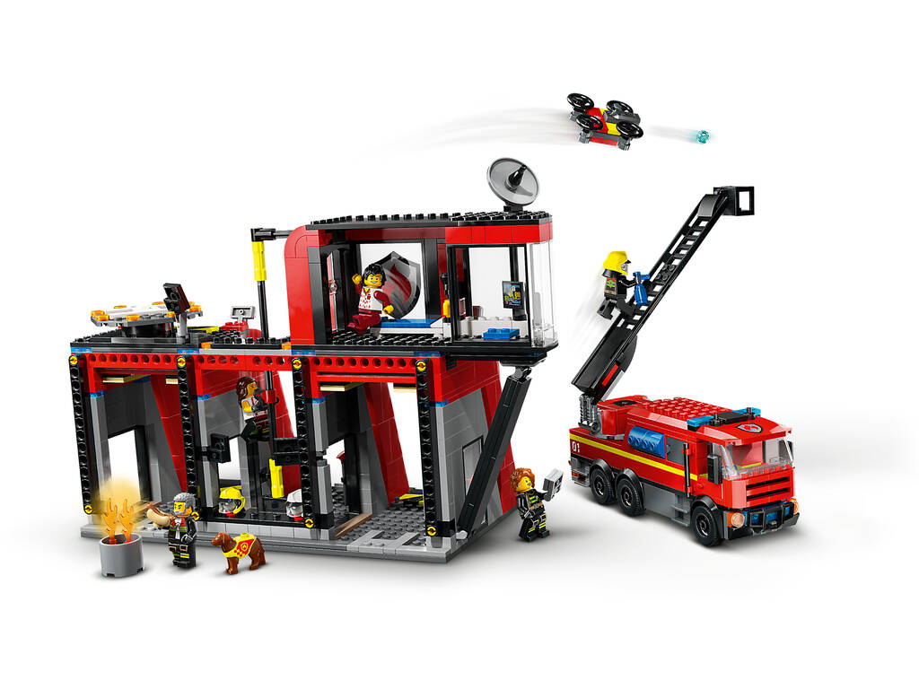 Lego City Feuerwache mit Feuerwehrauto 60414