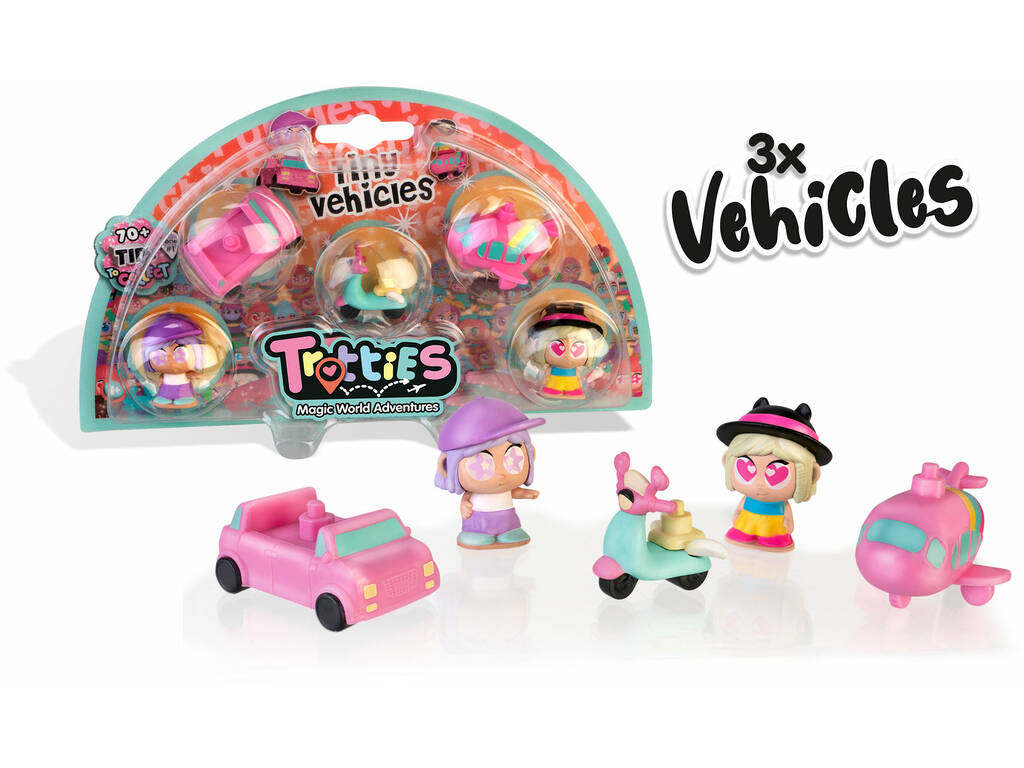 Trotties Tiny Pack 3 véhicules et 2 figurines Famosa TFT26000