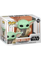 Funko Pop Star Wars Figur Din Grogu mit Rstung und Schwenkbarem Kopf 80004