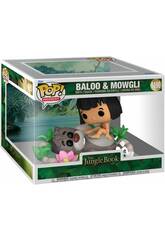 Funko Pop Moment O Livro da Selva Figura Baloo e Mowgli 80789