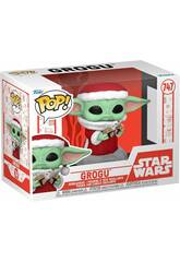 Funko Pop Star Wars Figura Grogu Navideo con Cabeza Oscilante y Galletas 80009