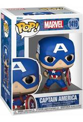 Funko Pop Marvel Figura di Capitan America con testa oscillante 82497