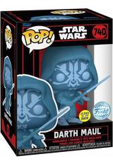 Funko Pop Star Wars Darkside Figura Dath Maul Brillo en la Oscuridad con Cabeza Oscilante