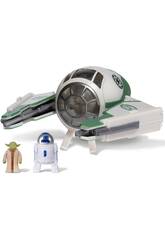 Star Wars Micro Galaxy Squadron Jedi Starfighter com Figura Yoda e R2-D2 Bizak 62610008