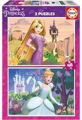 Puzzle 2x48 Rapunzel e Cinderela Educa 19997