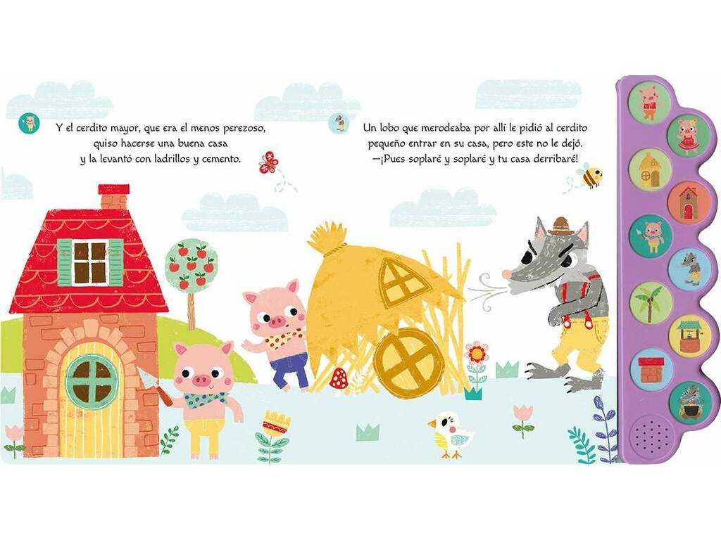Livre Écoutez l'histoire des trois petits cochons avec les sons