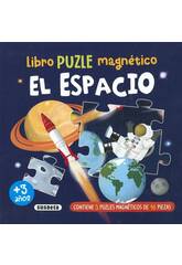 Libro puzzle magnetico Lo spazio con 3 puzzle da 16 pezzi