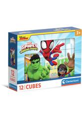 Puzzle Cubes Marvel Spidey e Seus Amigos Incríveis 12 Peças Clementoni 41198