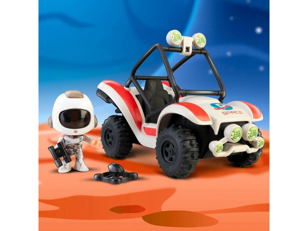 Pinypon Action Space Academy Figura com Mini Buggy Espacial Famosa PNC54000