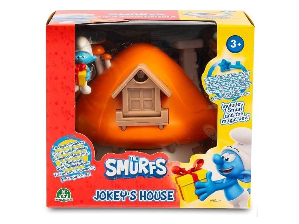 Smurfs Playset Casinha com Figura e Chave Mágica Famosa PUF20000