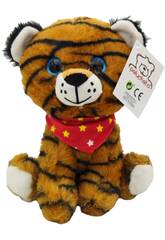 Tigre en peluche avec charpe 20 cm