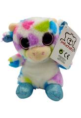 Peluche 14 cm Vache multicolore