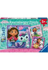 Puzzle La casa delle bambole di Gabby 3x49 pezzi Ravensburger 05659