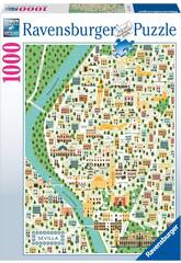 Puzzle 1000 Karte von Sevilla von Ravensburger 17607