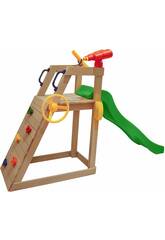 Aire de jeux pour enfants avec escalade, belvédère et toboggan