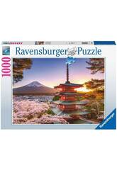 Puzzle de 1 000 pièces Mont Fuji et fleurs de cerisier de Ravensburger 17090