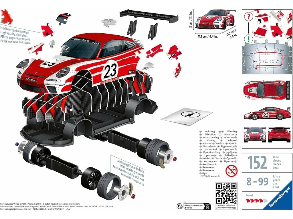 3D-Puzzle Porsche 911 GT3 Cup Salzburg Ravensburger 11558