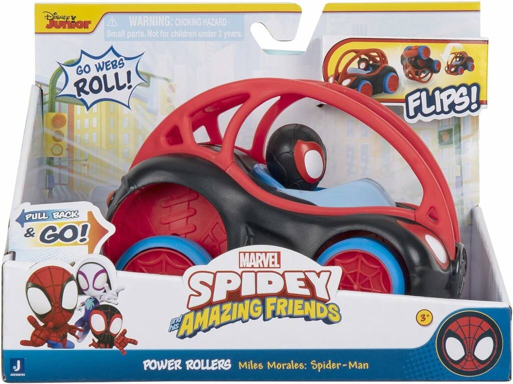 Marvel Spidey And His Amazing Friends Vehículo Power Rollers con Personaje