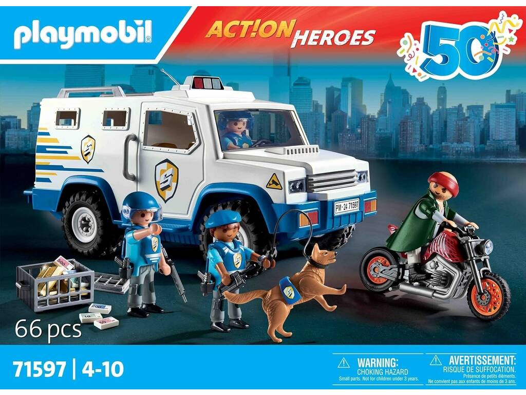 Playmobil Action Heroes Transporte Dinero Policía 71597