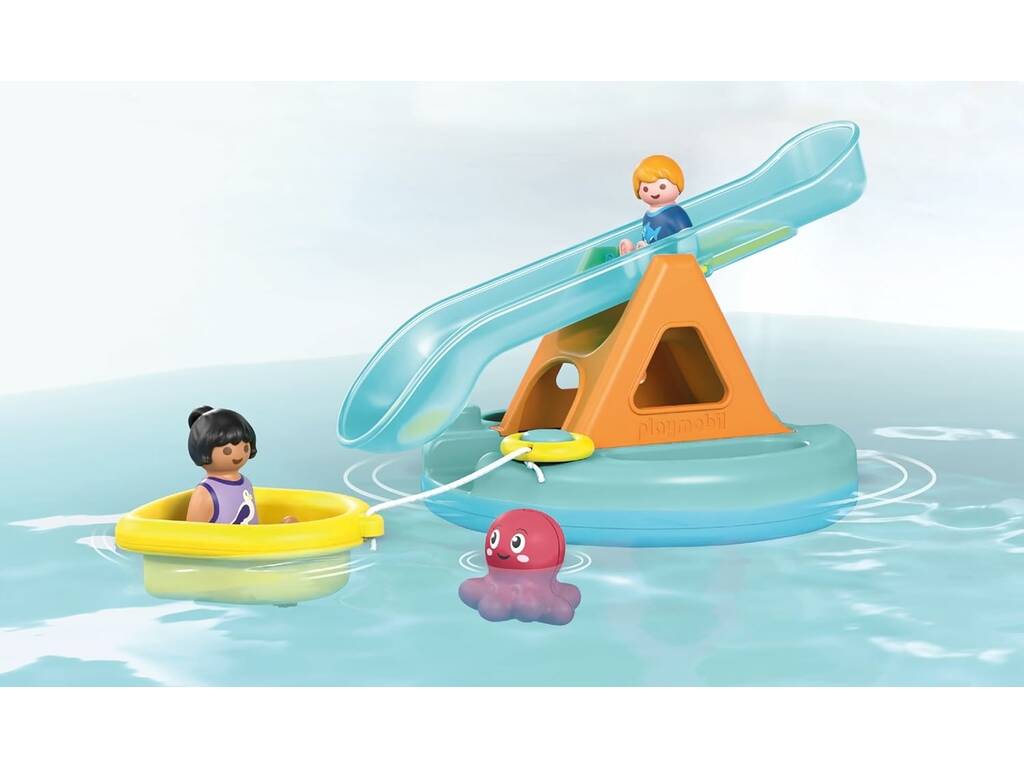 Playmobil Junior Île de bain aquatique avec toboggan 71687