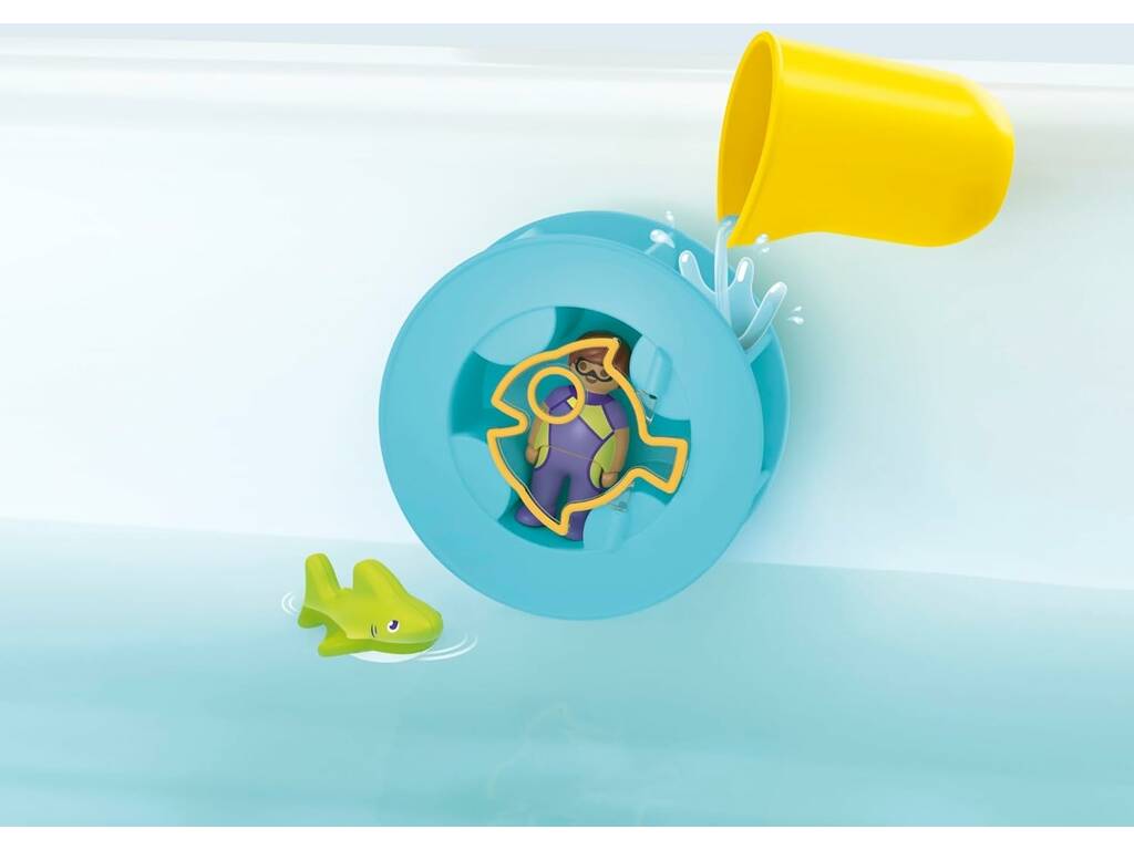 Playmobil Junior Aqua Roda d'Água com Bebê Tubarão 71688