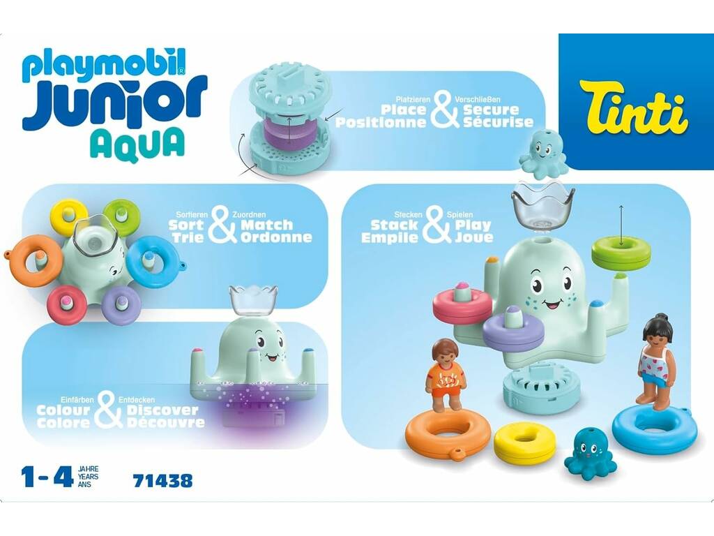 Playmobil Junior Aqua Y Tinti Pulpo de Colores 71438