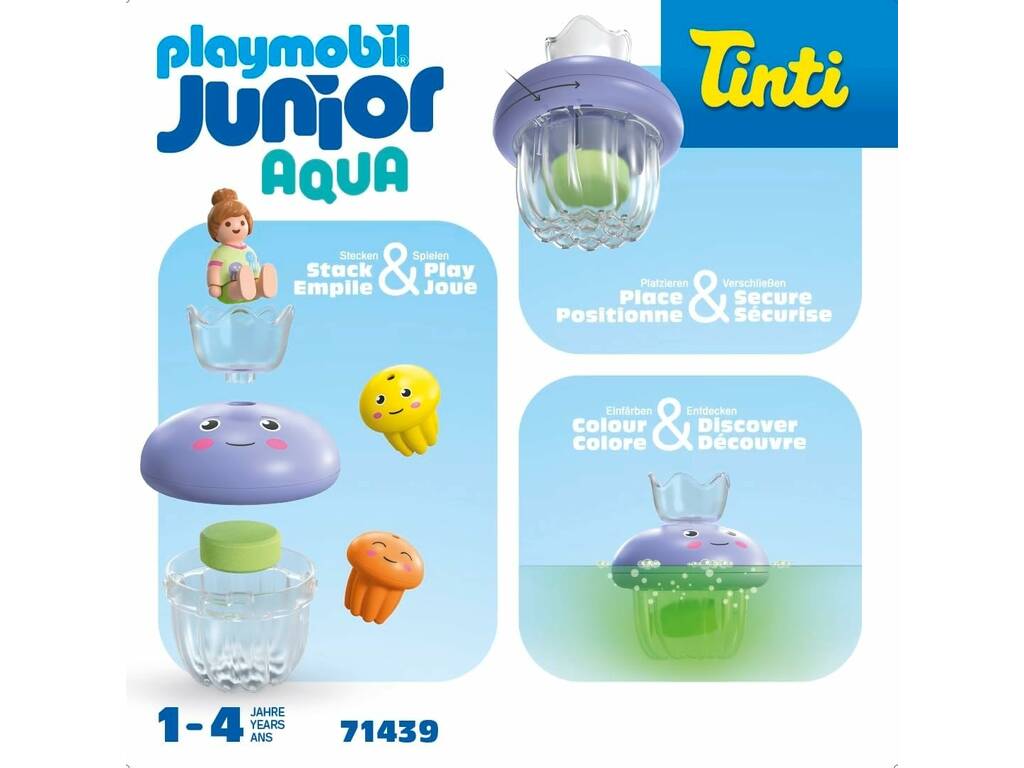 Playmobil Junior Aqua y Tinti Familia de Medusas de Colores 71439