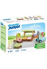 Playmobil Junior Stand cologique et chariot lvateur 71691