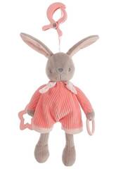 Little Kids Peluche 26 cm. Coniglio rosa con Pinza Activity Creaciones Llopis 25641